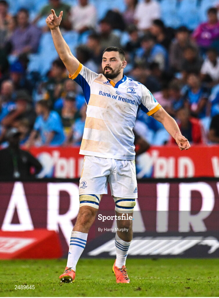 22 April 2023; Max Deegan of Leinster during the United Rugby Championship match between Vodacom Bulls and Leinster at Loftus Versfeld Stadium in Pretoria, South Africa. Photo by Harry Murphy/Sportsfile