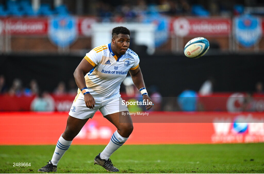 22 April 2023; Temi Lasisi of Leinster during the United Rugby Championship match between Vodacom Bulls and Leinster at Loftus Versfeld Stadium in Pretoria, South Africa. Photo by Harry Murphy/Sportsfile