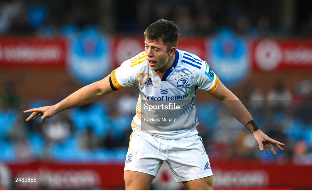 22 April 2023; Lee Barron of Leinster during the United Rugby Championship match between Vodacom Bulls and Leinster at Loftus Versfeld Stadium in Pretoria, South Africa. Photo by Harry Murphy/Sportsfile