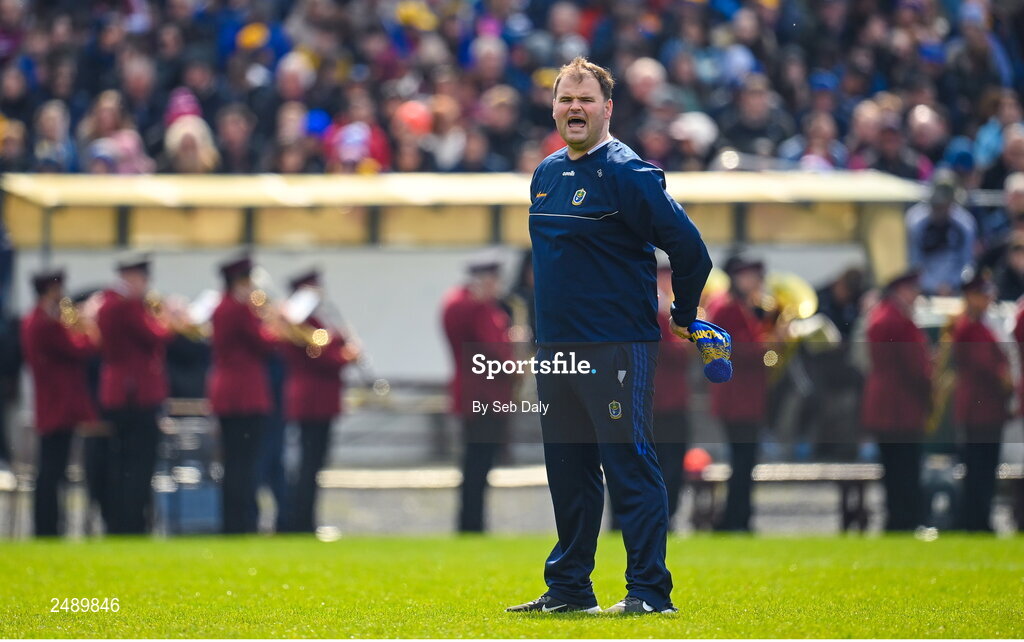 23 April 2023; Roscommon manager Davy Burke before the Connacht GAA Football Senior Championship Semi-Final match between Roscommon and Galway at Dr Hyde Park in Roscommon. Photo by Seb Daly/Sportsfile