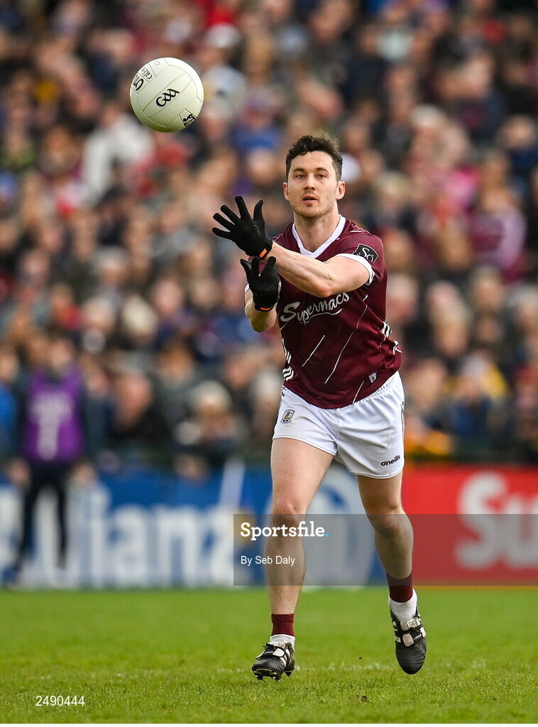23 April 2023; Ian Burke of Galway during the Connacht GAA Football Senior Championship Semi-Final match between Roscommon and Galway at Dr Hyde Park in Roscommon. Photo by Seb Daly/Sportsfile