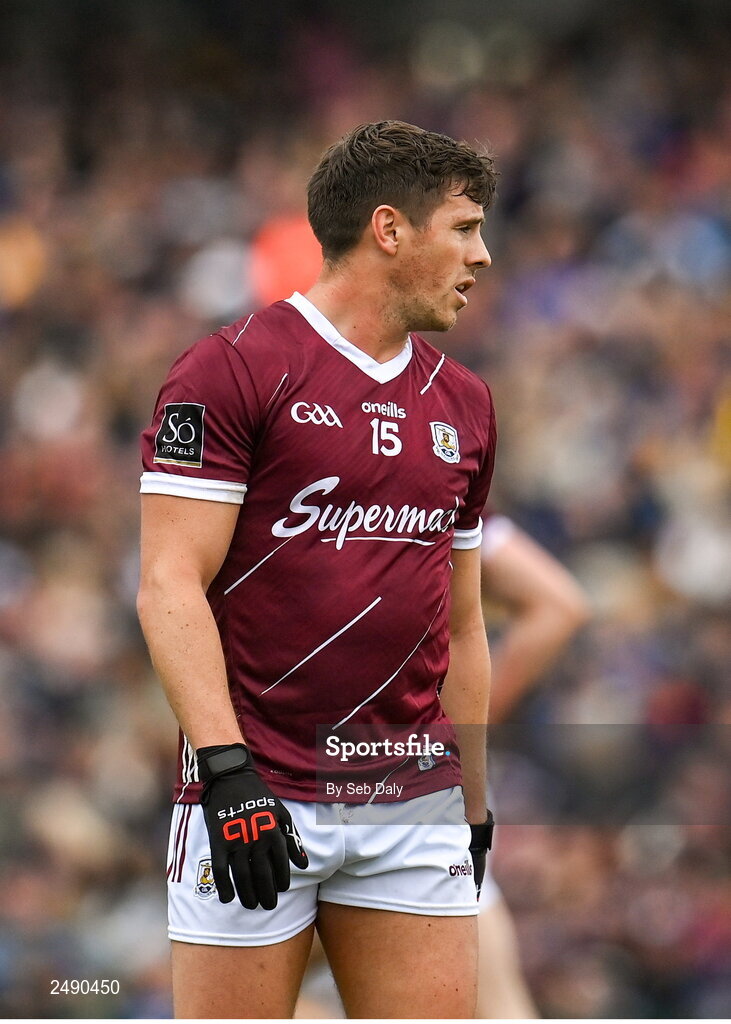 23 April 2023; Shane Walsh of Galway during the Connacht GAA Football Senior Championship Semi-Final match between Roscommon and Galway at Dr Hyde Park in Roscommon. Photo by Seb Daly/Sportsfile