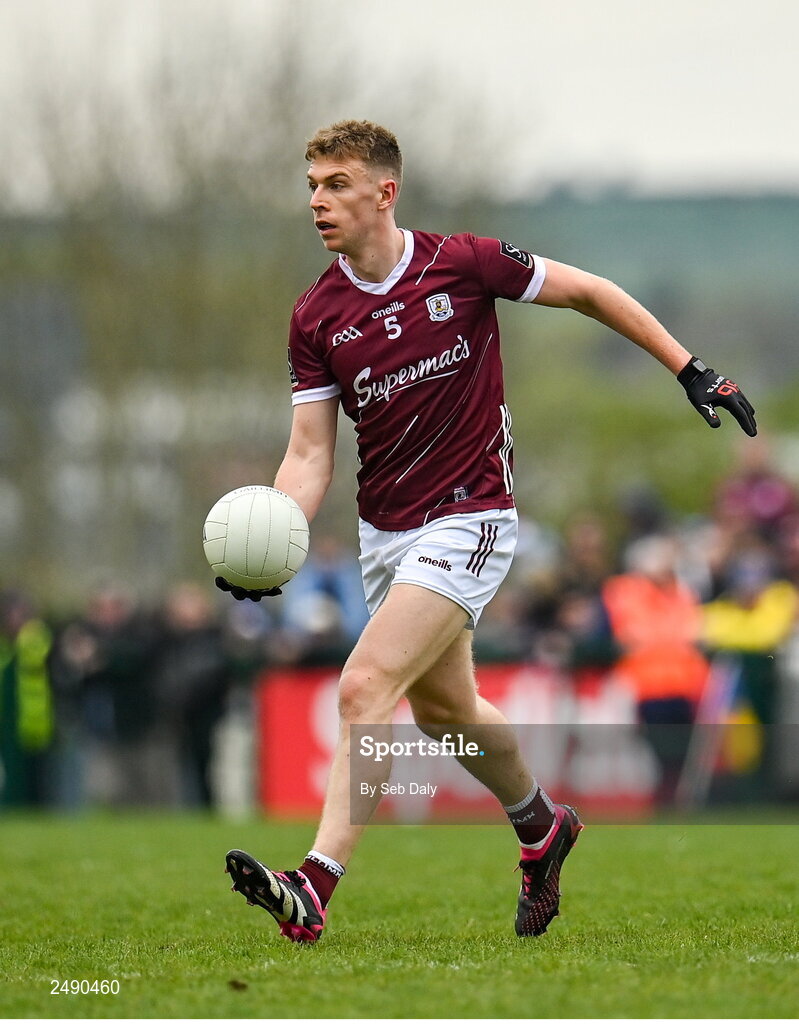 23 April 2023; Dylan McHugh of Galway during the Connacht GAA Football Senior Championship Semi-Final match between Roscommon and Galway at Dr Hyde Park in Roscommon. Photo by Seb Daly/Sportsfile