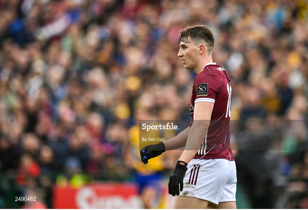 23 April 2023; Matthew Tierney of Galway during the Connacht GAA Football Senior Championship Semi-Final match between Roscommon and Galway at Dr Hyde Park in Roscommon. Photo by Seb Daly/Sportsfile