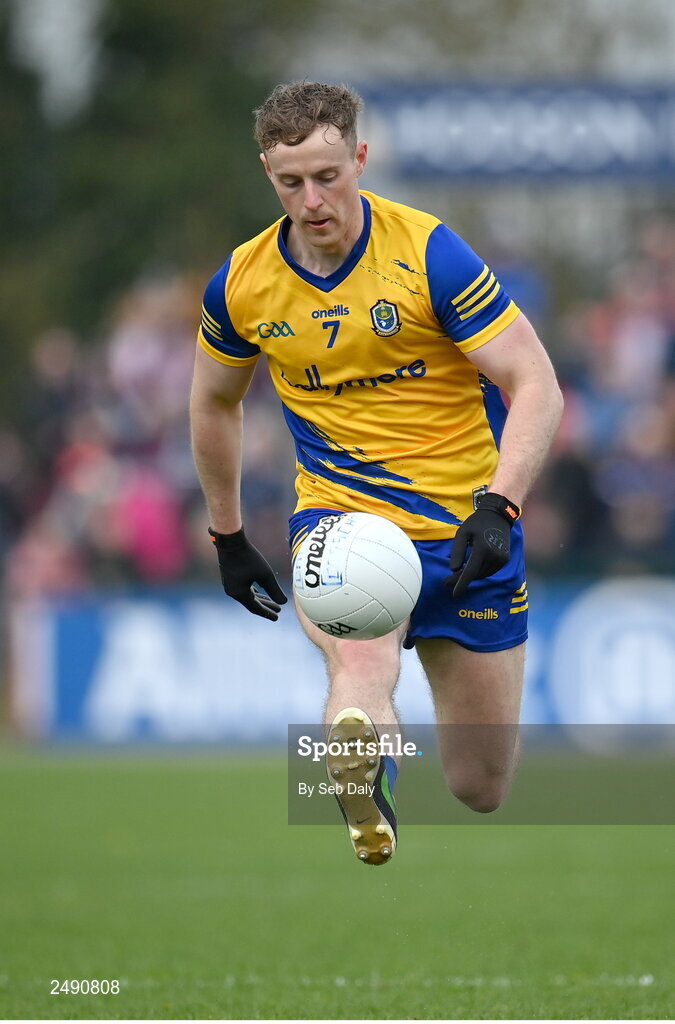 23 April 2023; Eoin McCormack of Roscommon during the Connacht GAA Football Senior Championship Semi-Final match between Roscommon and Galway at Dr Hyde Park in Roscommon. Photo by Seb Daly/Sportsfile