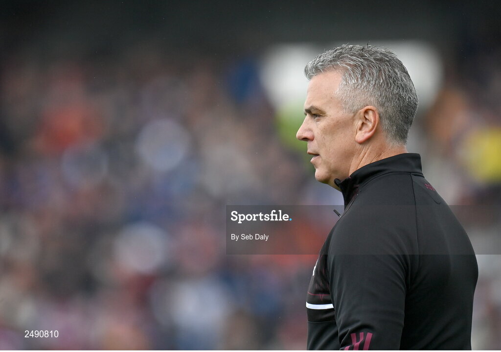 23 April 2023; Galway manager Padraic Joyce before the Connacht GAA Football Senior Championship Semi-Final match between Roscommon and Galway at Dr Hyde Park in Roscommon. Photo by Seb Daly/Sportsfile