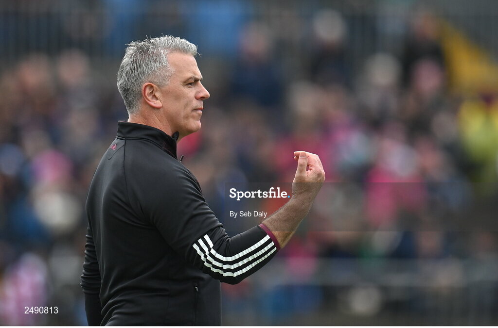 23 April 2023; Galway manager Padraic Joyce before the Connacht GAA Football Senior Championship Semi-Final match between Roscommon and Galway at Dr Hyde Park in Roscommon. Photo by Seb Daly/Sportsfile