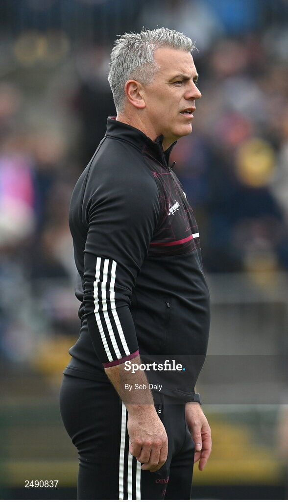 23 April 2023; Galway manager Padraic Joyce before the Connacht GAA Football Senior Championship Semi-Final match between Roscommon and Galway at Dr Hyde Park in Roscommon. Photo by Seb Daly/Sportsfile
