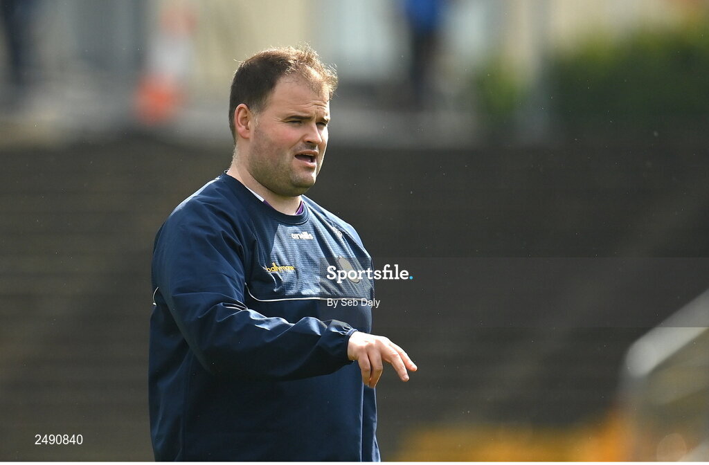 23 April 2023; Roscommon manager Davy Burke before the Connacht GAA Football Senior Championship Semi-Final match between Roscommon and Galway at Dr Hyde Park in Roscommon. Photo by Seb Daly/Sportsfile