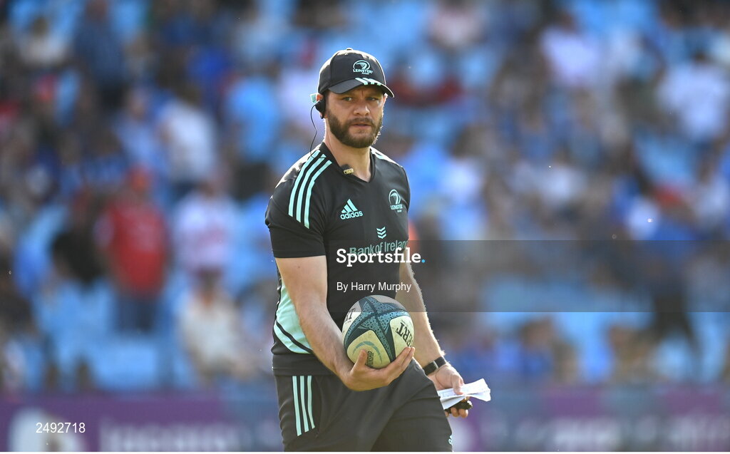 22 April 2023; Leinster lead academy athletic development coach Gordon Brett before the United Rugby Championship match between Vodacom Bulls and Leinster at Loftus Versfeld Stadium in Pretoria, South Africa. Photo by Harry Murphy/Sportsfile