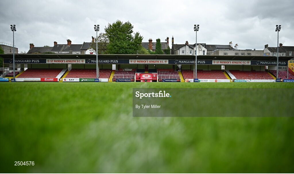 6 May 2023; A general view of Richmond Park before the FAI Under 17 Cup Final 2022/23 match between Cherry Orchard FC and St Kevin’s Boys FC at Richmond Park in Dublin. Photo by Tyler Miller/Sportsfile