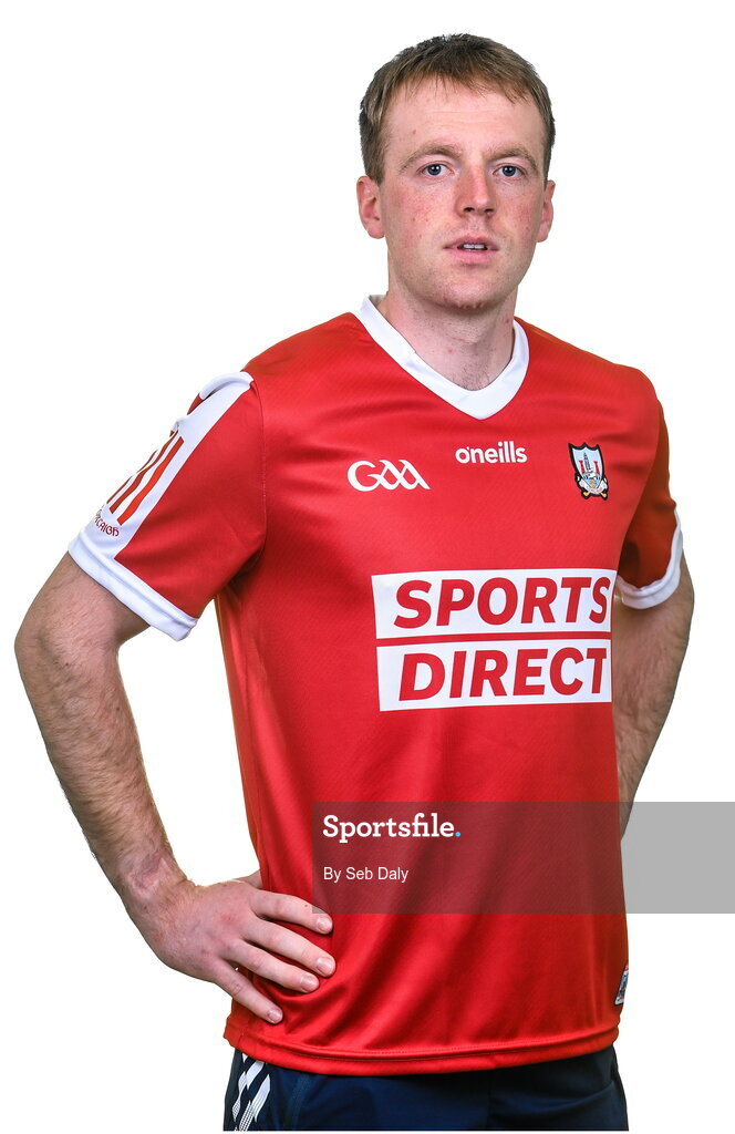 17 April 2023; Luke Meade during a Cork hurling squad portraits session at Páirc Uí Chaoimh in Cork. Photo by Seb Daly/Sportsfile
