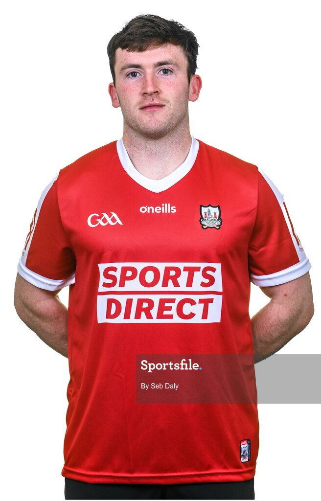 17 April 2023; Niall O’Leary during a Cork hurling squad portraits session at Páirc Uí Chaoimh in Cork. Photo by Seb Daly/Sportsfile