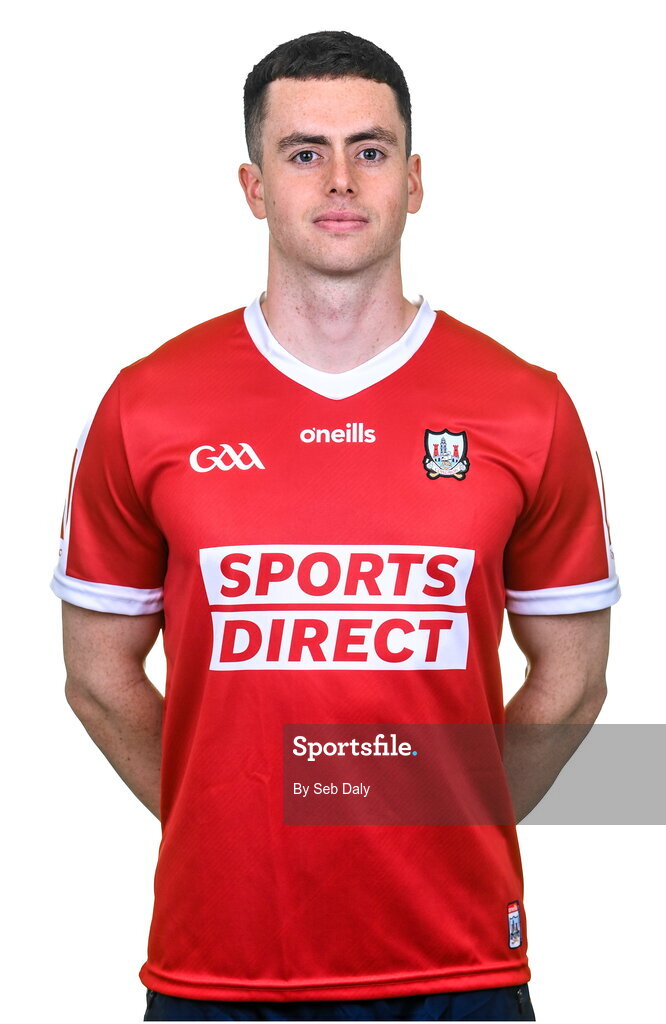 17 April 2023; Cathal Cormack during a Cork hurling squad portraits session at Páirc Uí Chaoimh in Cork. Photo by Seb Daly/Sportsfile