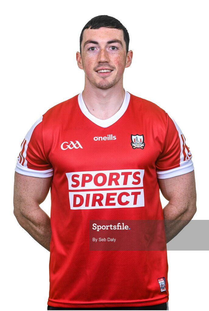 17 April 2023; Sean O’Donoghue during a Cork hurling squad portraits session at Páirc Uí Chaoimh in Cork. Photo by Seb Daly/Sportsfile