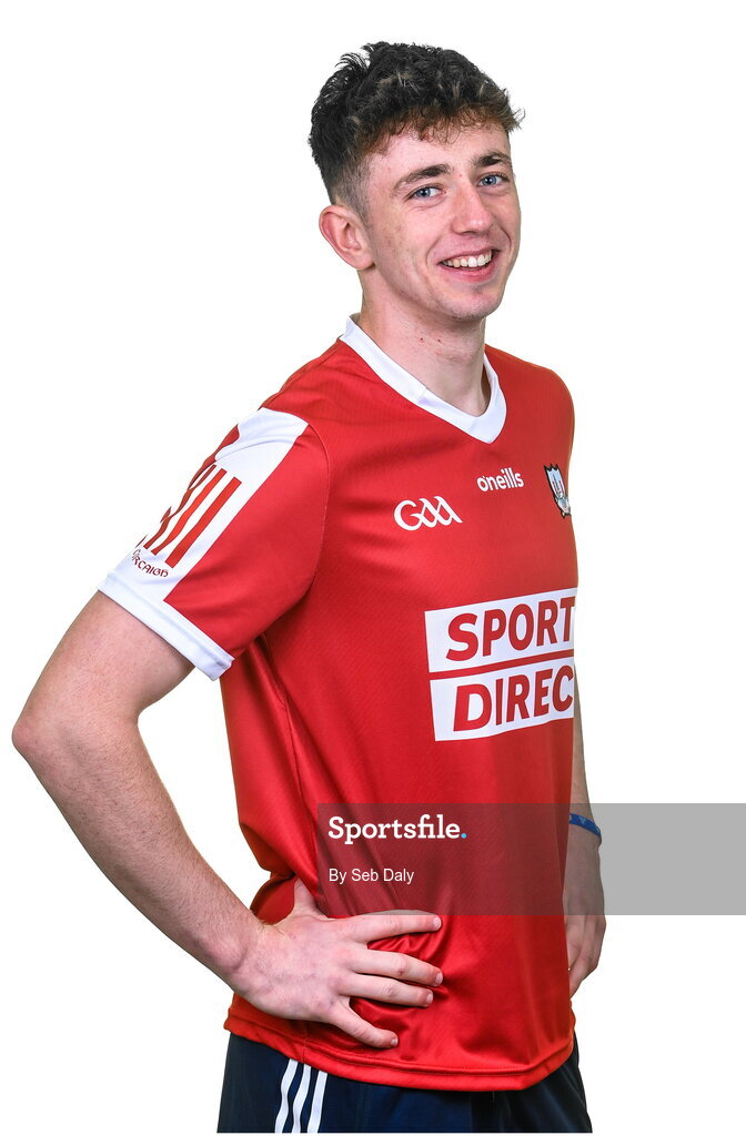 17 April 2023; Ethan Johnathan Twomey during a Cork hurling squad portraits session at Páirc Uí Chaoimh in Cork. Photo by Seb Daly/Sportsfile