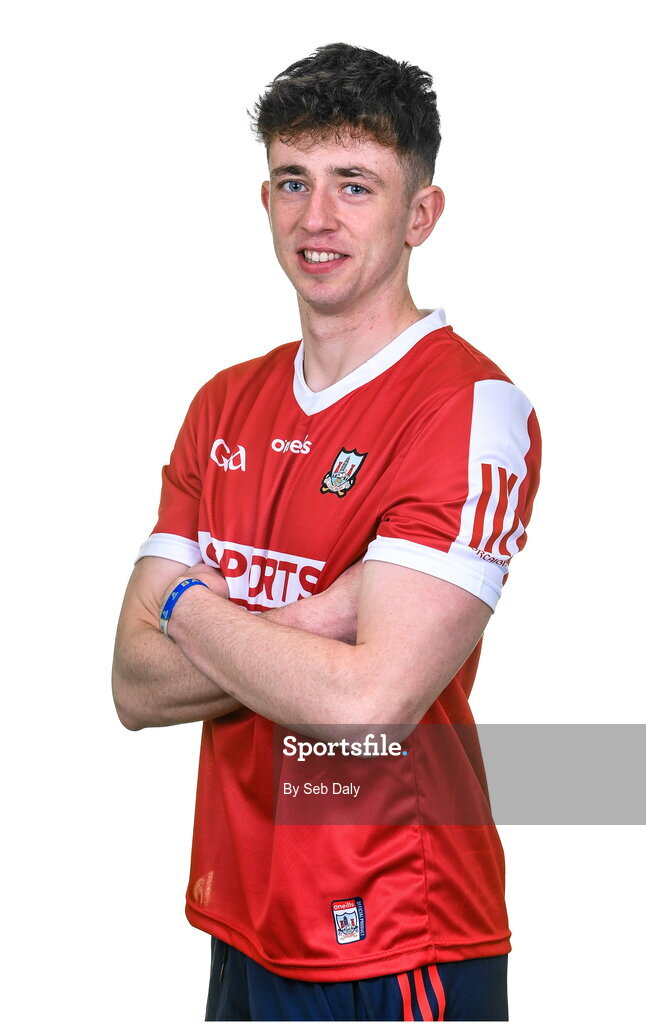 17 April 2023; Ethan Johnathan Twomey during a Cork hurling squad portraits session at Páirc Uí Chaoimh in Cork. Photo by Seb Daly/Sportsfile