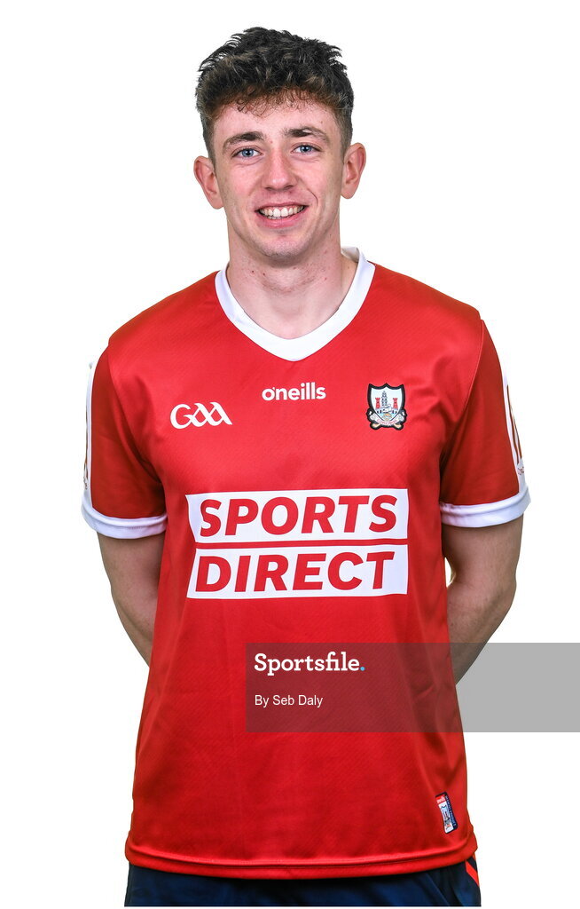 17 April 2023; Ethan Johnathan Twomey during a Cork hurling squad portraits session at Páirc Uí Chaoimh in Cork. Photo by Seb Daly/Sportsfile