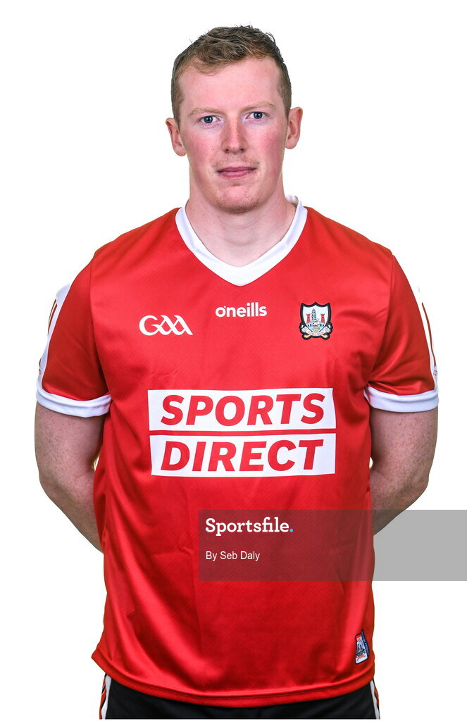 17 April 2023; Conor Cahalane during a Cork hurling squad portraits session at Páirc Uí Chaoimh in Cork. Photo by Seb Daly/Sportsfile