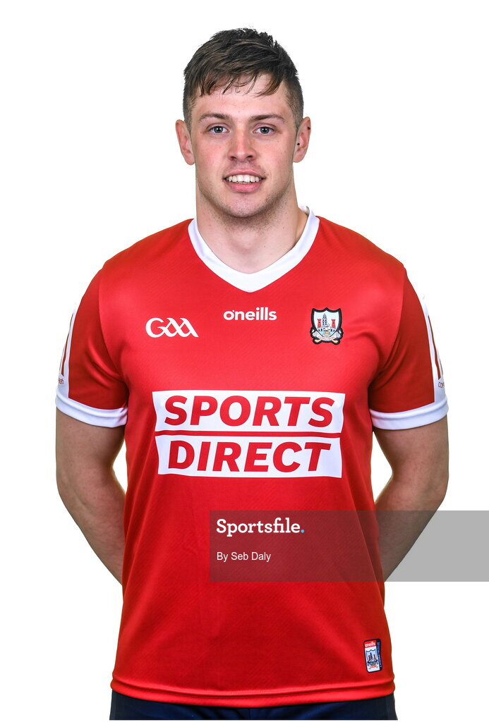 17 April 2023; Daire O’Leary during a Cork hurling squad portraits session at Páirc Uí Chaoimh in Cork. Photo by Seb Daly/Sportsfile