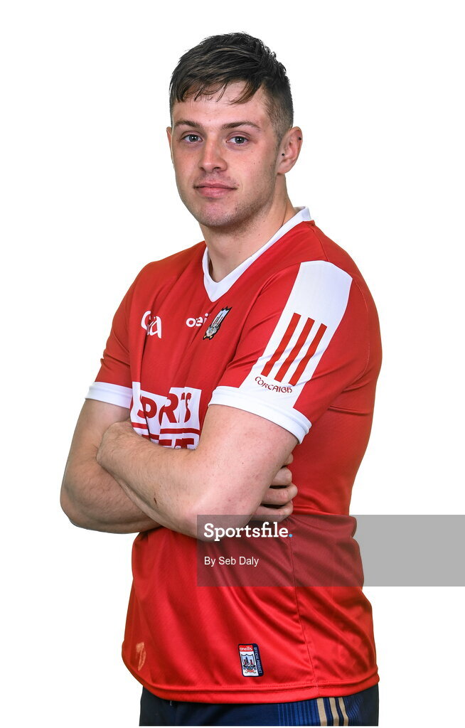 17 April 2023; Daire O’Leary during a Cork hurling squad portraits session at Páirc Uí Chaoimh in Cork. Photo by Seb Daly/Sportsfile