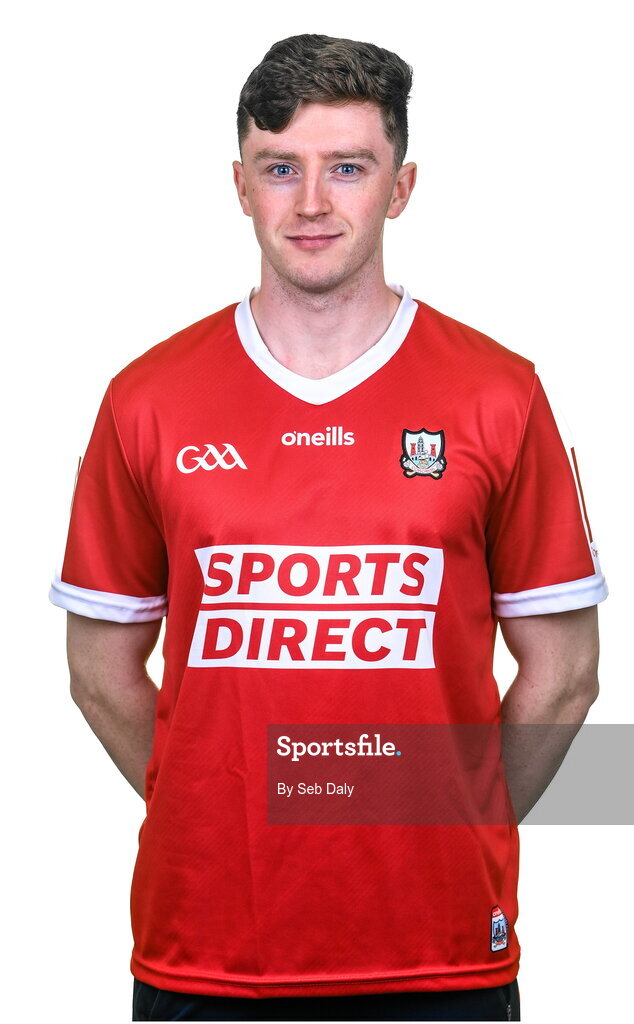 17 April 2023; Jack O’Connor during a Cork hurling squad portraits session at Páirc Uí Chaoimh in Cork. Photo by Seb Daly/Sportsfile