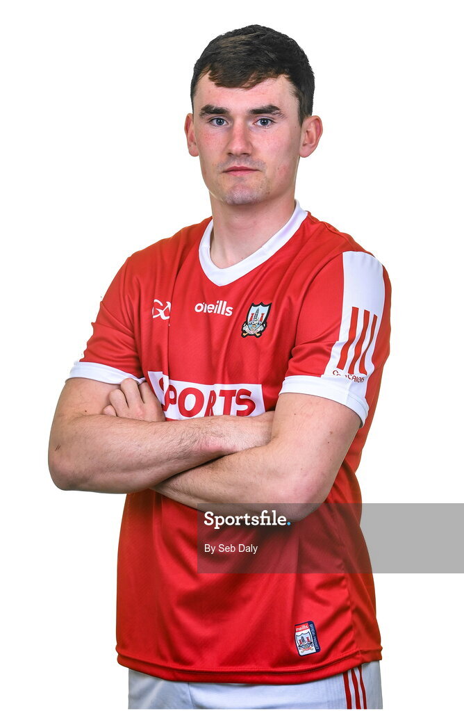 17 April 2023; Eoin Roche during a Cork hurling squad portraits session at Páirc Uí Chaoimh in Cork. Photo by Seb Daly/Sportsfile