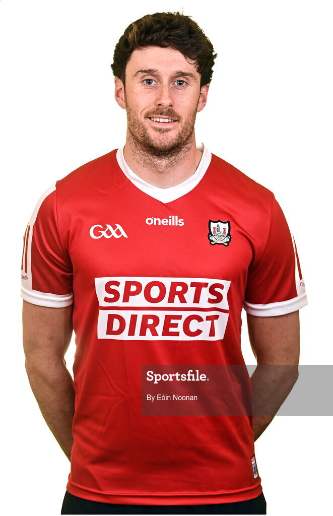 27 April 2023; Tim O'Mahony during a Cork hurling squad portraits session at Páirc Uí Chaoimh in Cork. Photo by Eóin Noonan/Sportsfile