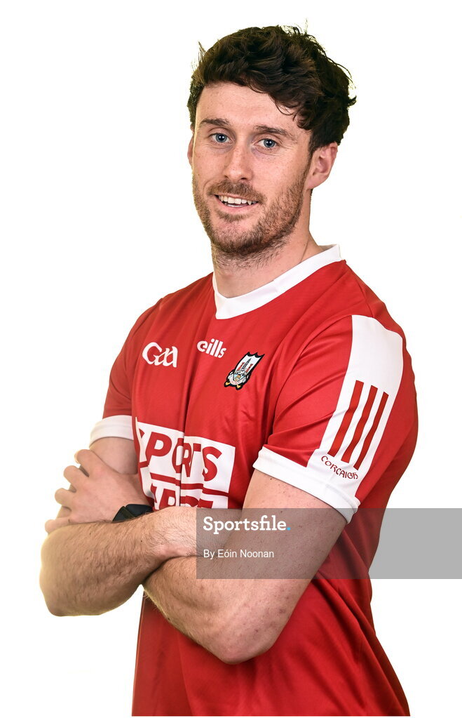27 April 2023; Tim O'Mahony during a Cork hurling squad portraits session at Páirc Uí Chaoimh in Cork. Photo by Eóin Noonan/Sportsfile