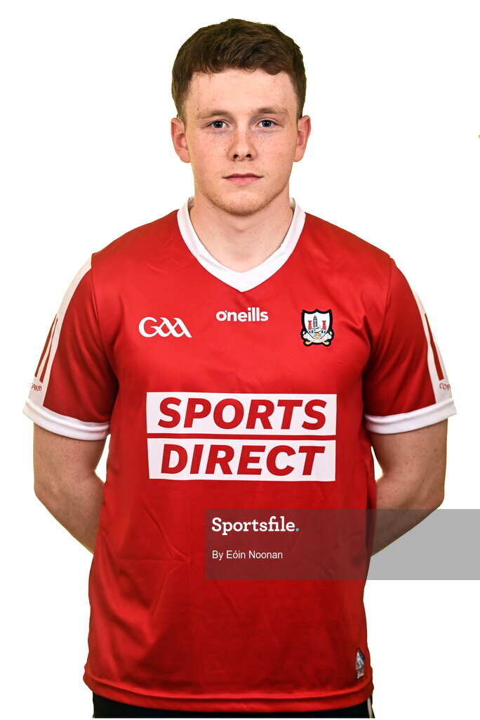 27 April 2023; Cormac O'Brien during a Cork hurling squad portraits session at Páirc Uí Chaoimh in Cork. Photo by Eóin Noonan/Sportsfile