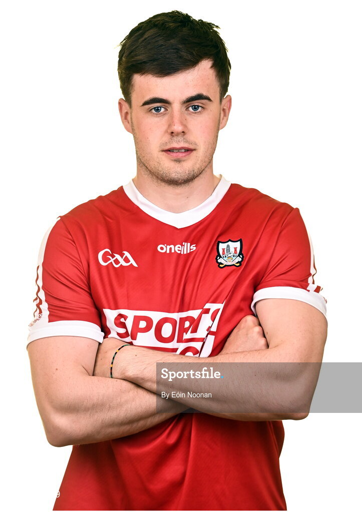 27 April 2023; Darragh Fitzgibbon during a Cork hurling squad portraits session at Páirc Uí Chaoimh in Cork. Photo by Eóin Noonan/Sportsfile