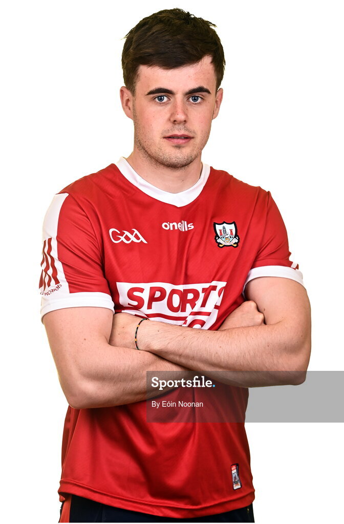 27 April 2023; Darragh Fitzgibbon during a Cork hurling squad portraits session at Páirc Uí Chaoimh in Cork. Photo by Eóin Noonan/Sportsfile