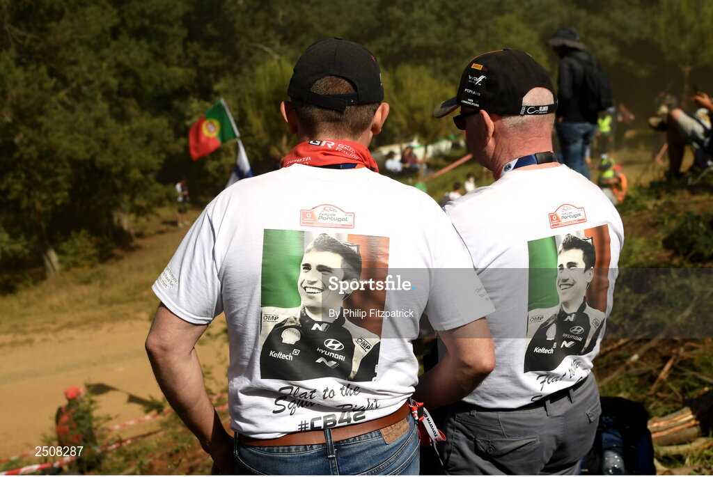 12 May 2023; Adain Campbell and Malachy Murphy of Galbally, Co Tyrone, during day two of the FIA World Rally Championship Portugal in Porto, Portugal. Photo by Philip Fitzpatrick/Sportsfile
