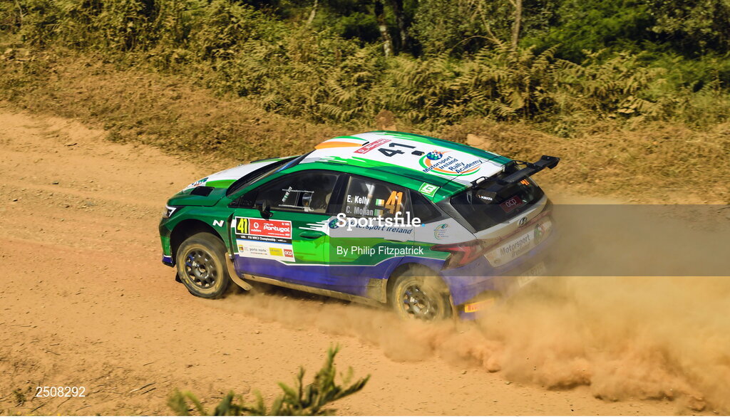 12 May 2023; Eamonn Kelly and Conor Mohan of Ireland in their Hyundai i20 N during day two of the FIA World Rally Championship Portugal in Porto, Portugal. Photo by Philip Fitzpatrick/Sportsfile