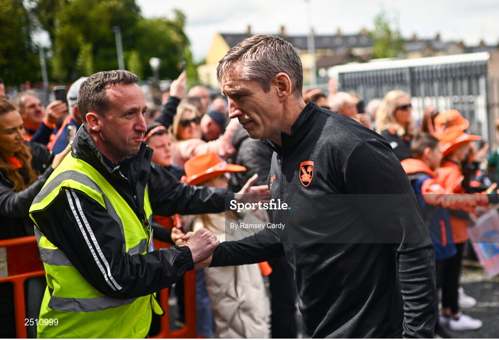 14 May 2023; Armagh manager Kieran McGeeney before the Ulster GAA Football Senior Championship Final match between Armagh and Derry at St Tiernach’s Park in Clones, Monaghan. Photo by Ramsey Cardy/Sportsfile