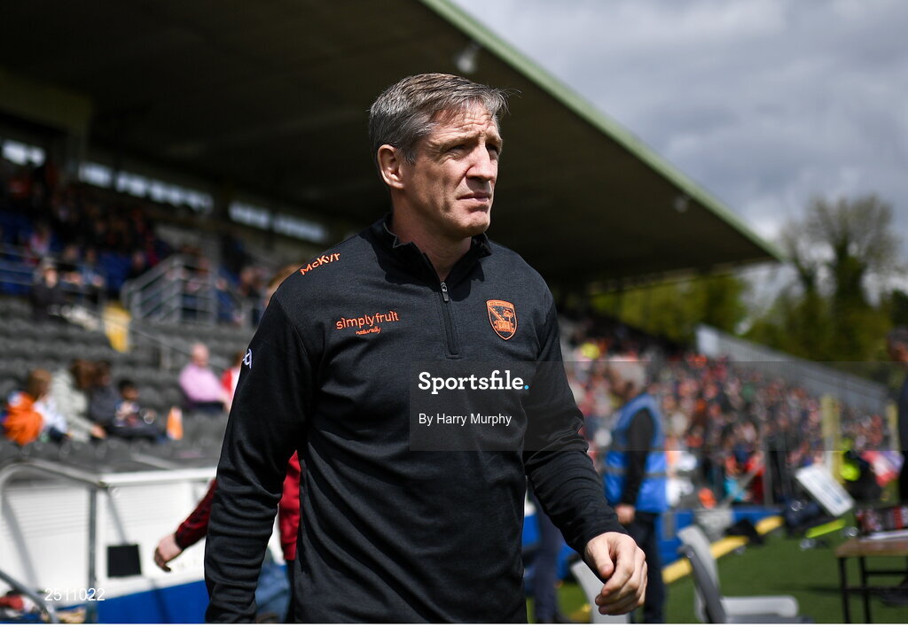 14 May 2023; Armagh manager Kieran McGeeney before the Ulster GAA Football Senior Championship Final match between Armagh and Derry at St Tiernach’s Park in Clones, Monaghan. Photo by Harry Murphy/Sportsfile