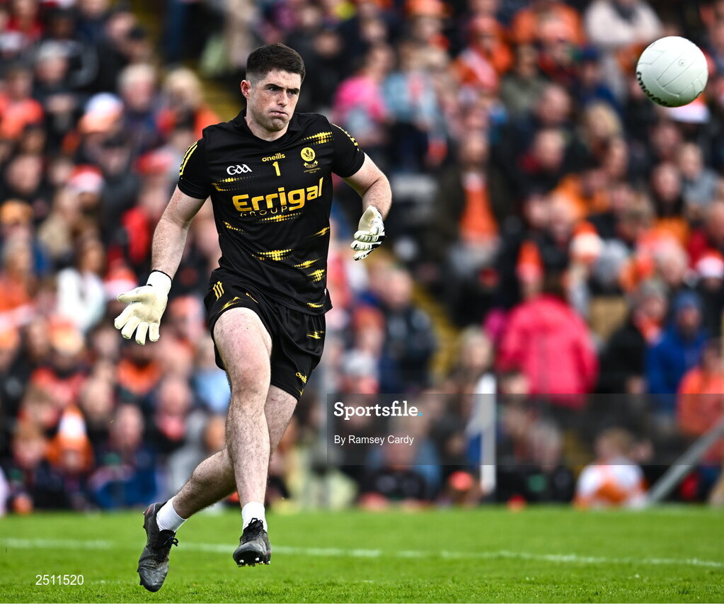 14 May 2023; Derry goalkeeper Odhran Lynch during the Ulster GAA Football Senior Championship Final match between Armagh and Derry at St Tiernach’s Park in Clones, Monaghan. Photo by Ramsey Cardy/Sportsfile