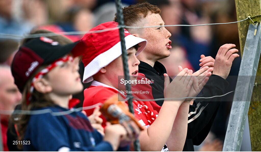 14 May 2023; Supporters during the Ulster GAA Football Senior Championship Final match between Armagh and Derry at St Tiernach’s Park in Clones, Monaghan. Photo by Ramsey Cardy/Sportsfile