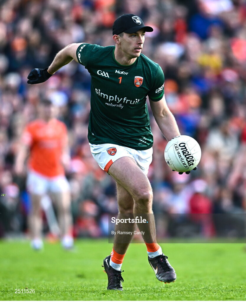 14 May 2023; Armagh goalkeeper Ethan Rafferty during the Ulster GAA Football Senior Championship Final match between Armagh and Derry at St Tiernach’s Park in Clones, Monaghan. Photo by Ramsey Cardy/Sportsfile