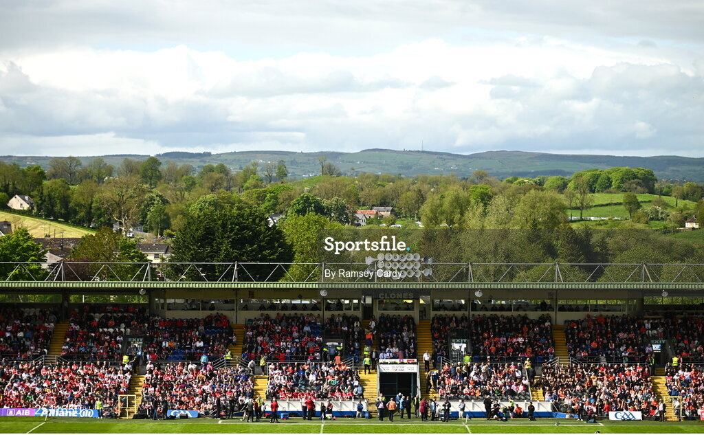 14 May 2023; A general view before the Ulster GAA Football Senior Championship Final match between Armagh and Derry at St Tiernach’s Park in Clones, Monaghan. Photo by Ramsey Cardy/Sportsfile