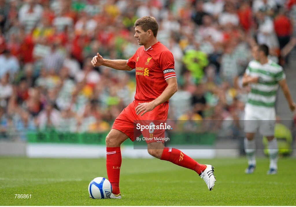 10 August 2013; Steven Gerrard, Liverpool XI. Dublin Decider, Liverpool XI v Glasgow Celtic XI, Aviva Stadium, Lansdowne Road, Dublin. Picture credit: Oliver McVeigh / SPORTSFILE Picture credit: Oliver McVeigh / SPORTSFILE