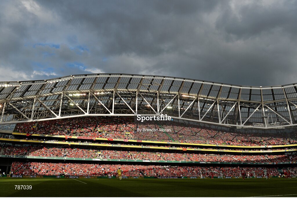 10 August 2013; A general view of the action between  Liverpool XI and Glasgow Celtic XI. Dublin Decider, Liverpool XI v Glasgow Celtic XI, Aviva Stadium, Lansdowne Road, Dublin. Picture credit: Brendan Moran / SPORTSFILE