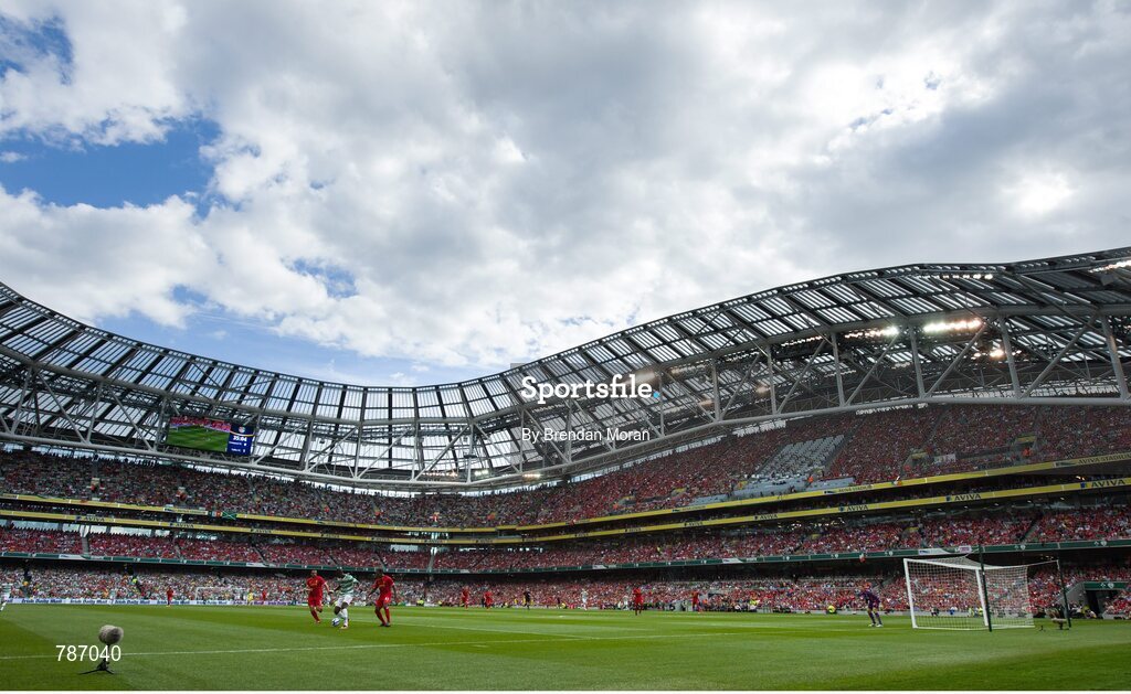 10 August 2013; A general view of the action between  Liverpool XI and Glasgow Celtic XI. Dublin Decider, Liverpool XI v Glasgow Celtic XI, Aviva Stadium, Lansdowne Road, Dublin. Picture credit: Brendan Moran / SPORTSFILE