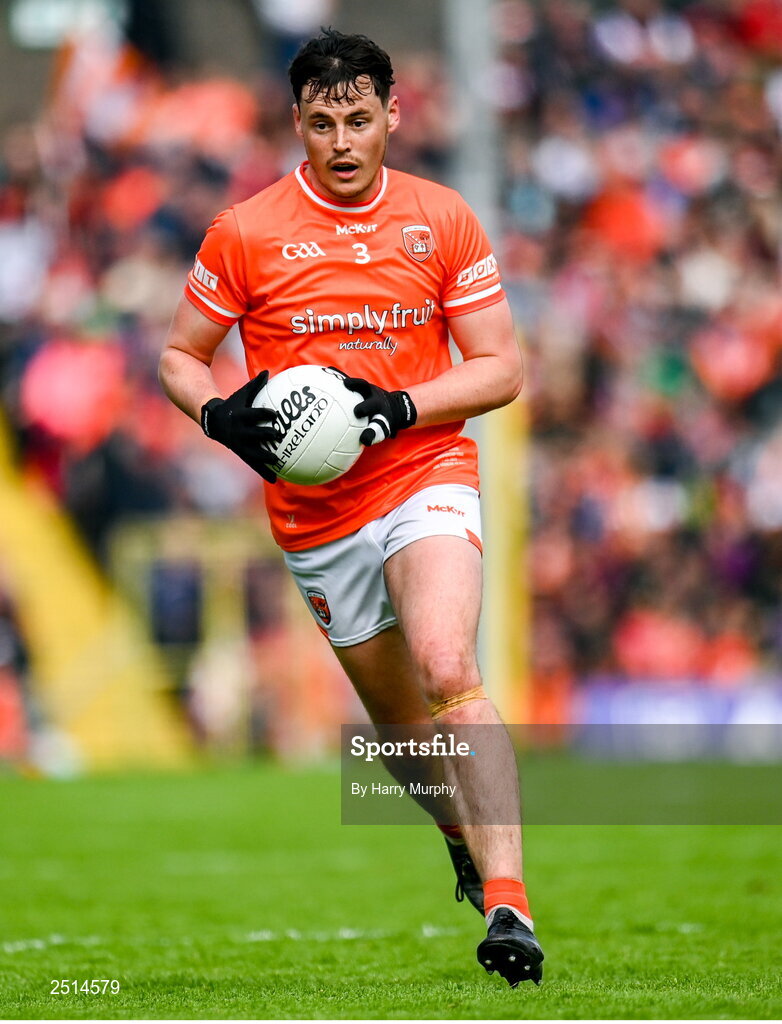 14 May 2023; Aaron McKay of Armagh during the Ulster GAA Football Senior Championship Final match between Armagh and Derry at St Tiernach’s Park in Clones, Monaghan. Photo by Harry Murphy/Sportsfile