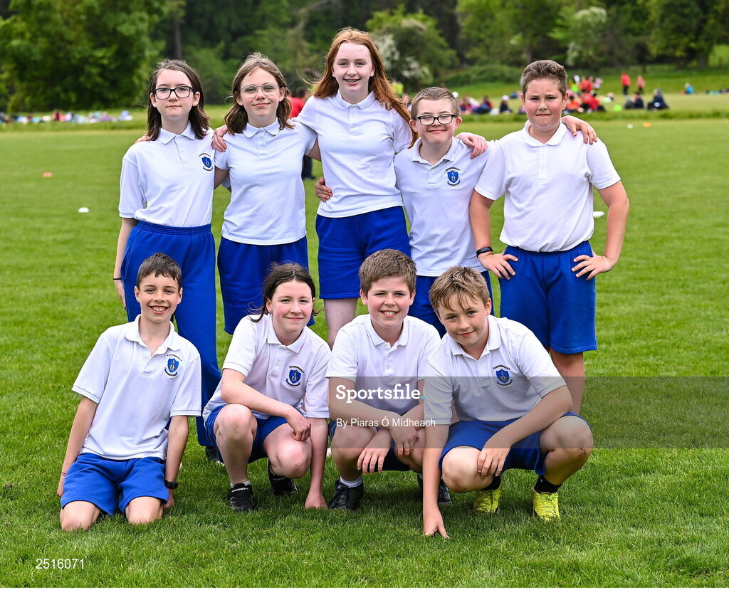 19 May 2023; Players from Our Lady of the Wayside, Kilternan, during the Leinster Rugby DLR Region Primary School Blitz at Stillorgan Rathfarnham RFC in Dublin. Photo by Piaras Ó Mídheach/Sportsfile