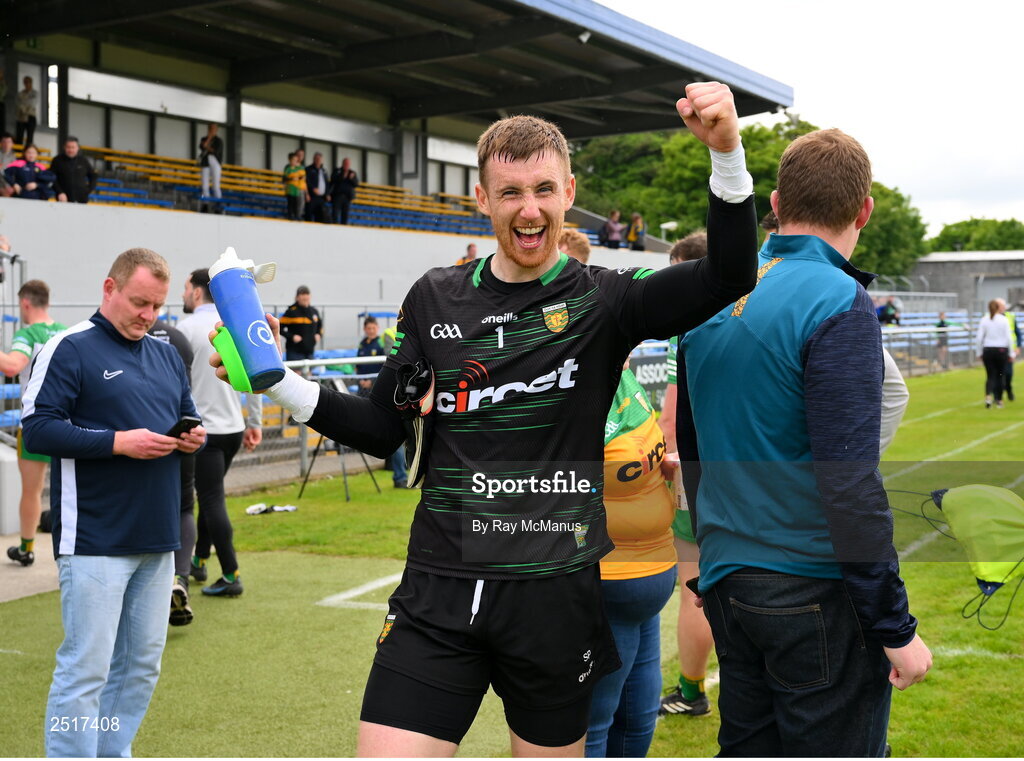 20 May 2023; Donegal goalkeeper Shaun Patton after the GAA Football All-Ireland Senior Championship Round 1 match between Clare and Donegal at Cusack Park in Ennis, Clare. Photo by Ray McManus/Sportsfile