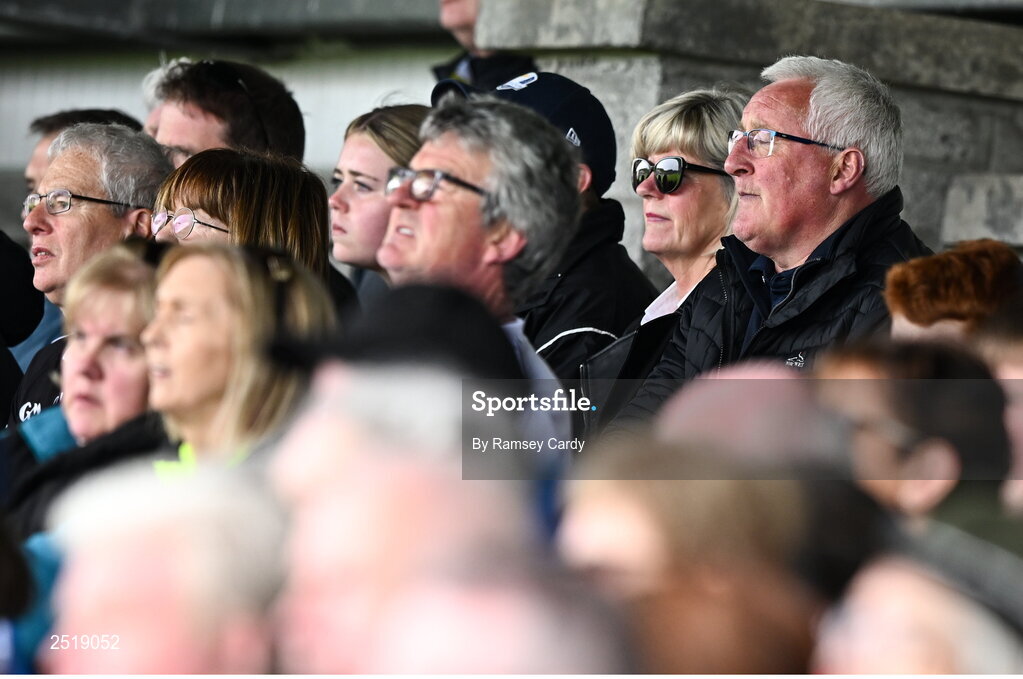 21 May 2023; Pat Spillane watches his son Pat Spillane Jnr during the GAA Football All-Ireland Senior Championship Round 1 match between Sligo and Kildare at Markievicz Park in Sligo. Photo by Ramsey Cardy/Sportsfile