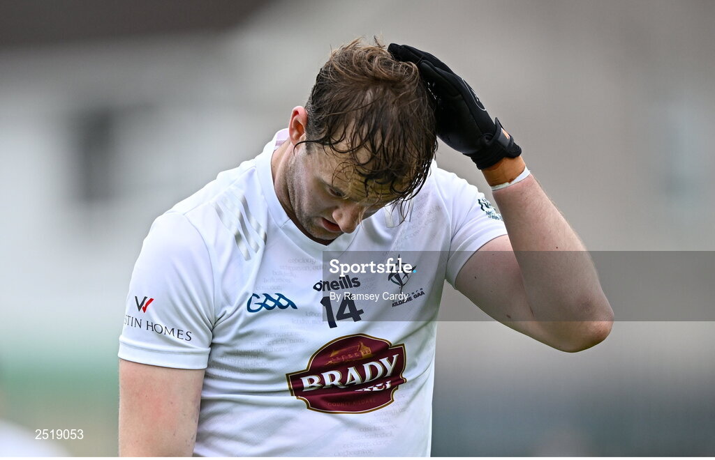 21 May 2023; Darragh Kirwan of Kildare reacts after being shown a red card during the GAA Football All-Ireland Senior Championship Round 1 match between Sligo and Kildare at Markievicz Park in Sligo. Photo by Ramsey Cardy/Sportsfile