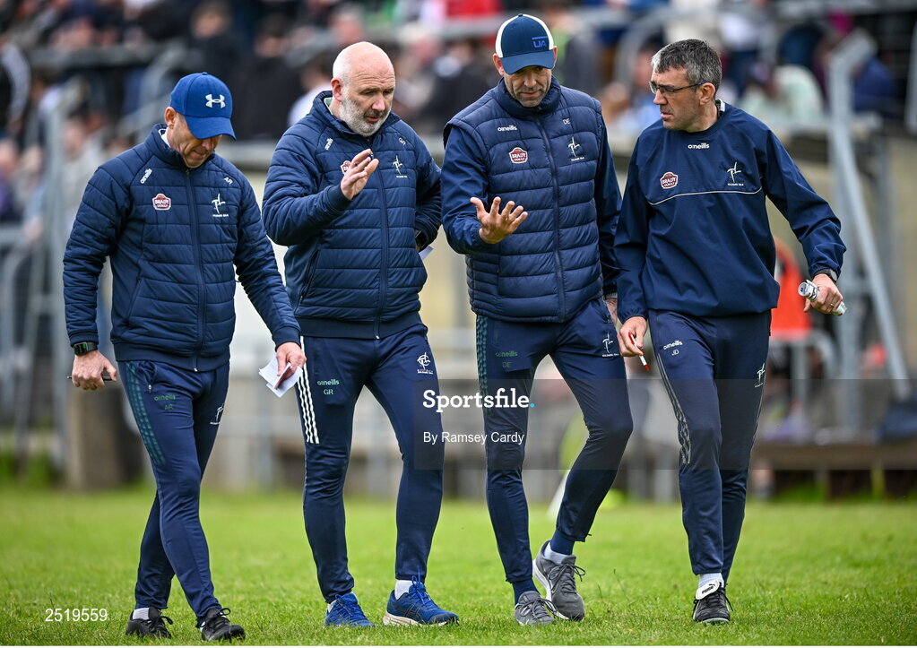 21 May 2023; Kildare manager Glenn Ryan, second left, with selectors, from left, Anthony Rainbow, John Doyle, and Dermot Earley during the GAA Football All-Ireland Senior Championship Round 1 match between Sligo and Kildare at Markievicz Park in Sligo. Photo by Ramsey Cardy/Sportsfile