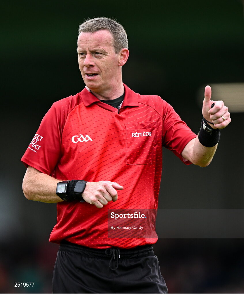 21 May 2023; Referee Joe McQuillan during the GAA Football All-Ireland Senior Championship Round 1 match between Sligo and Kildare at Markievicz Park in Sligo. Photo by Ramsey Cardy/Sportsfile